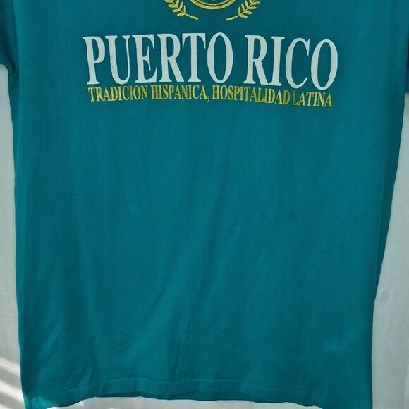 Vintage Puerto Rico Graphic Teal T-Shirt Size Large - Picture 4 of 9